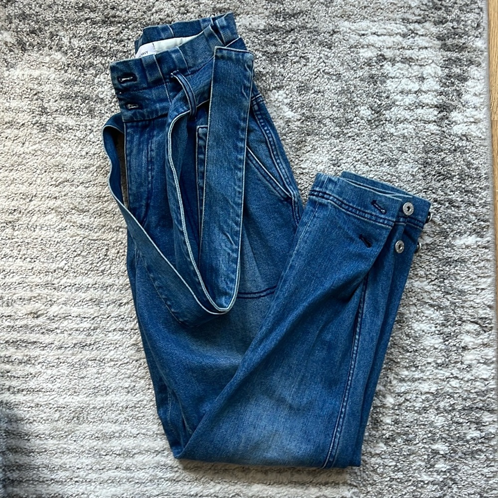 Something Navy tie waist jeans